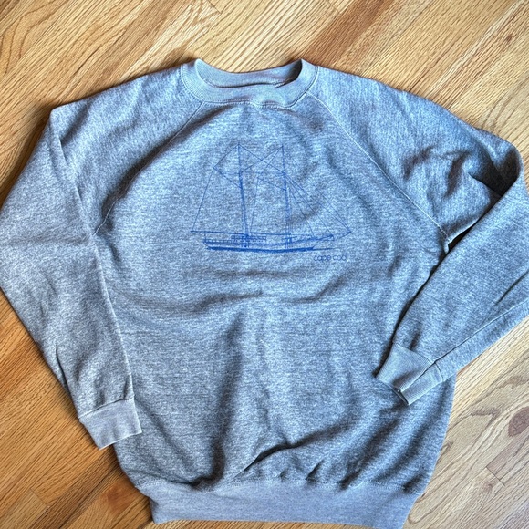 None Other - Vintage men’s xsmall Gray Crewneck Sweater with Nautical Design cape cod